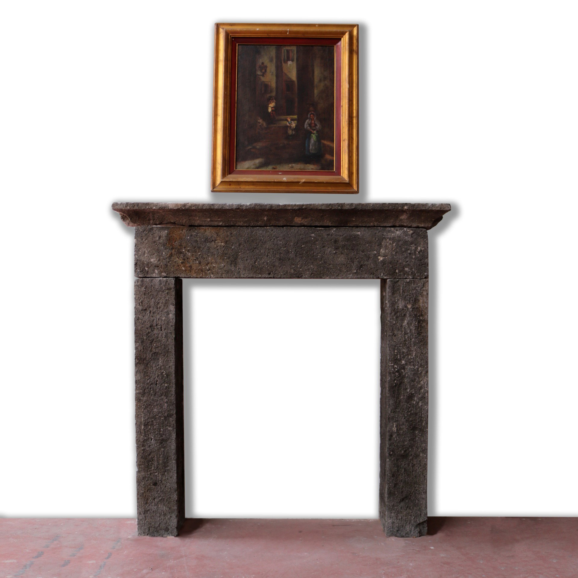 Chimenea antigua de piedra, cm 122,5x129 h. Época principios del siglo XIX.